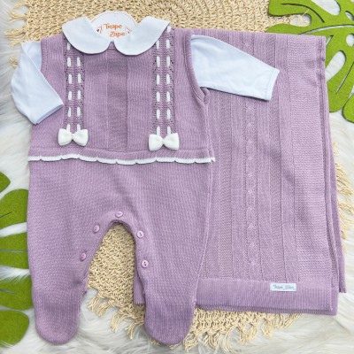  Saída de Maternidade Antonela - Branco e Lilás